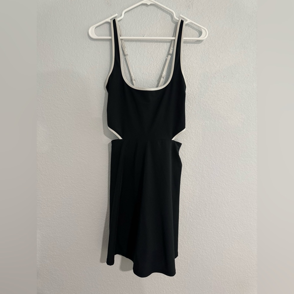 Abercrombie & Fitch Black Athleisure Dress with White Accents